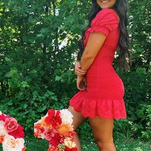 Puff Sleeve Smocked Dress